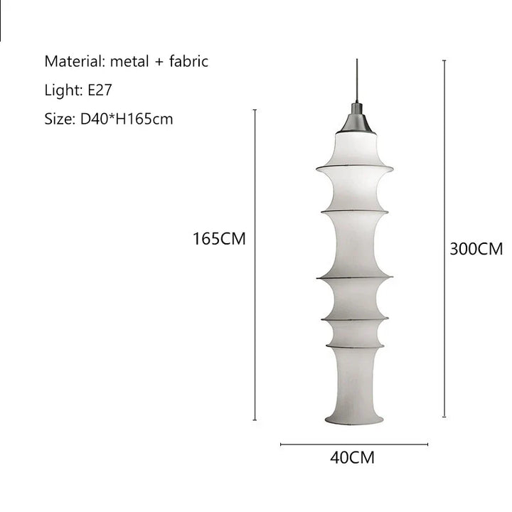 Nordisk Wabi Sabi LED Fabric Pendelleuchte - Minimalistische Deckenleuchte für Wohn- und Esszimmer