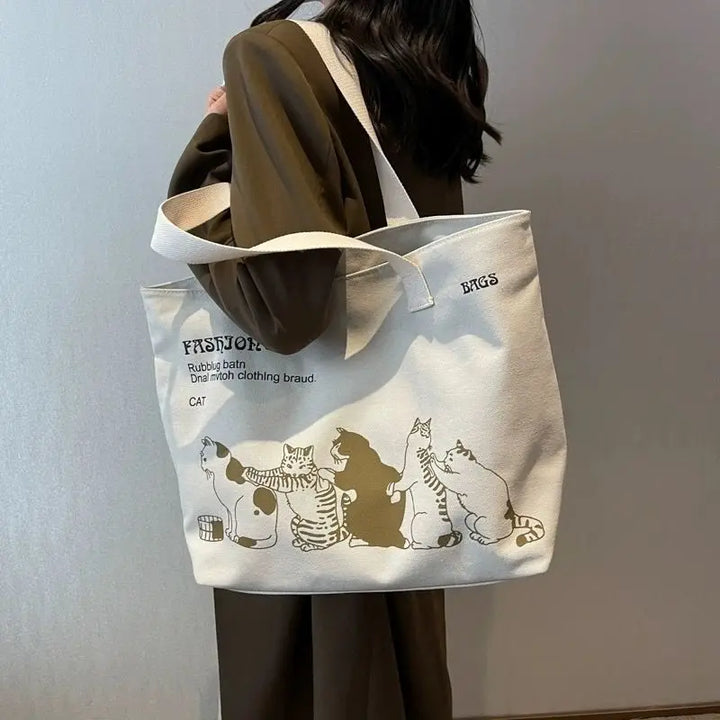 Damen Handtasche aus Canvas | Klassisches Design & Geräumig mit Reißverschluss