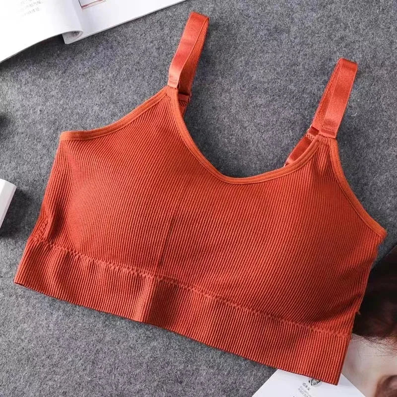 Damen Bralette BH | Nahtloser Büstenhalter ohne Bügel mit Vollschale für Sport & Alltag