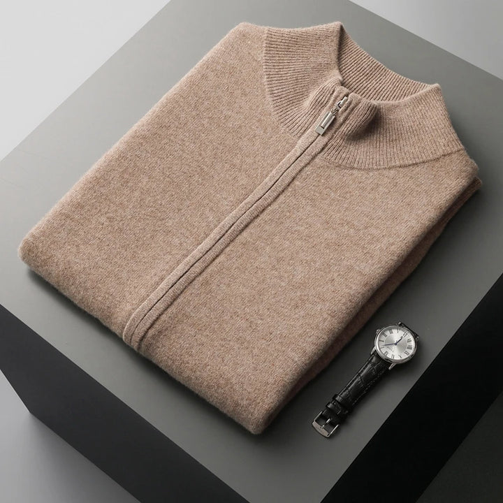 Strickpullover mit Reißverschluss | Woll-Sweater mit Stehkragen für Herbst & Winter