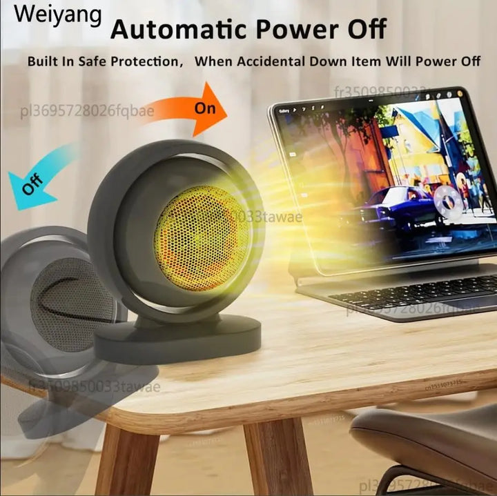 Varmeblæser Bærbar Elektrisk Bordmodel | 380W Hjem Kontor