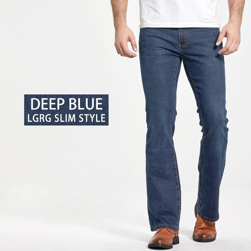 Herren Bootcut Jeans | Klassische Stretch Jeans in Blau & Schwarz mit leichtem Schlag