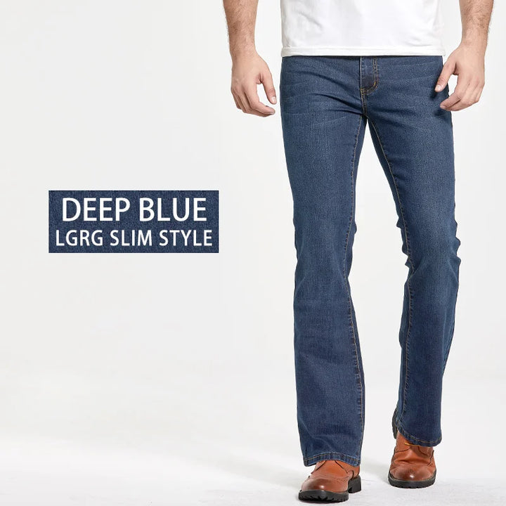 Herren Bootcut Jeans | Klassische Stretch Jeans in Blau & Schwarz mit leichtem Schlag