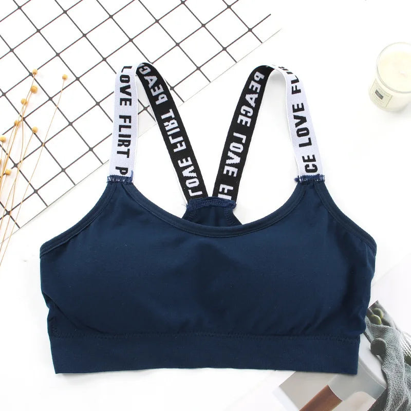 Damen Sport BH | Nahtloser Push-Up Fitness Bustier mit Trägern für Yoga & Training