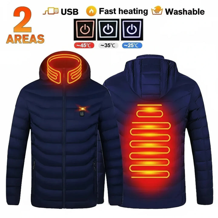 Opvarmet Jakke/Vest Unisex USB | Hætte Outdoor Vinter