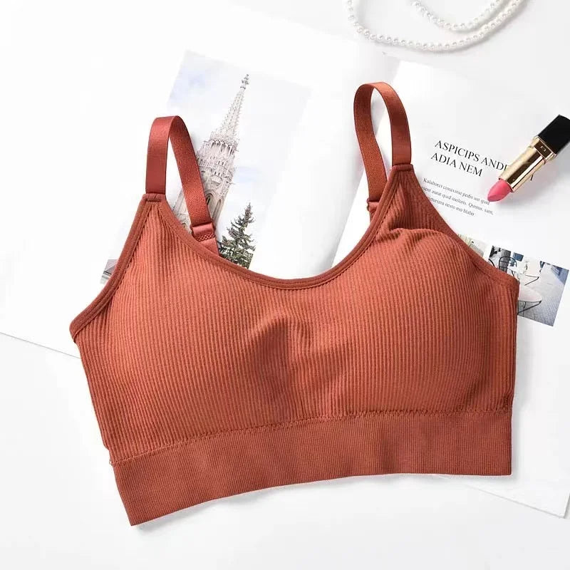 Damen Bralette BH | Nahtloser Büstenhalter ohne Bügel mit Vollschale für Sport & Alltag