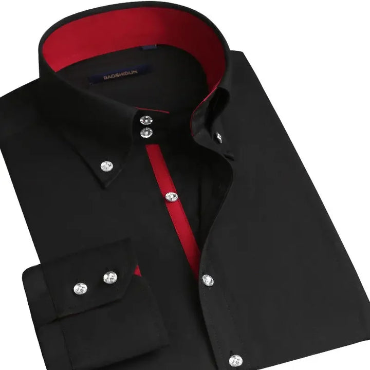 Slim Fit Businesshemd für Herren | Elegantes Langarmhemd mit Button-Down Kragen