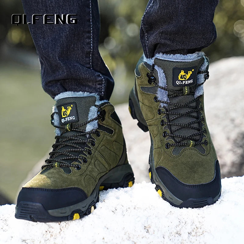 Herren Wanderstiefel | Warme Outdoor Schuhe für Herbst & Winter mit rutschfester Sohle