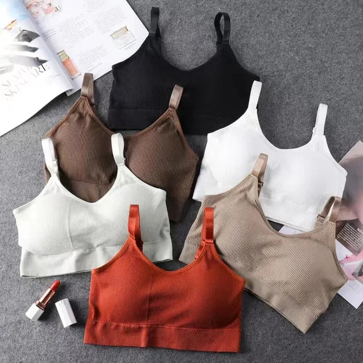 Damen Bralette BH | Nahtloser Büstenhalter ohne Bügel mit Vollschale für Sport & Alltag