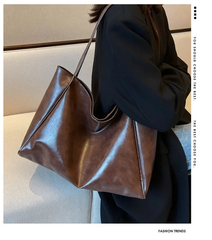 Damen Handtasche | PU-Leder Schultertasche Retro mit großer Kapazität