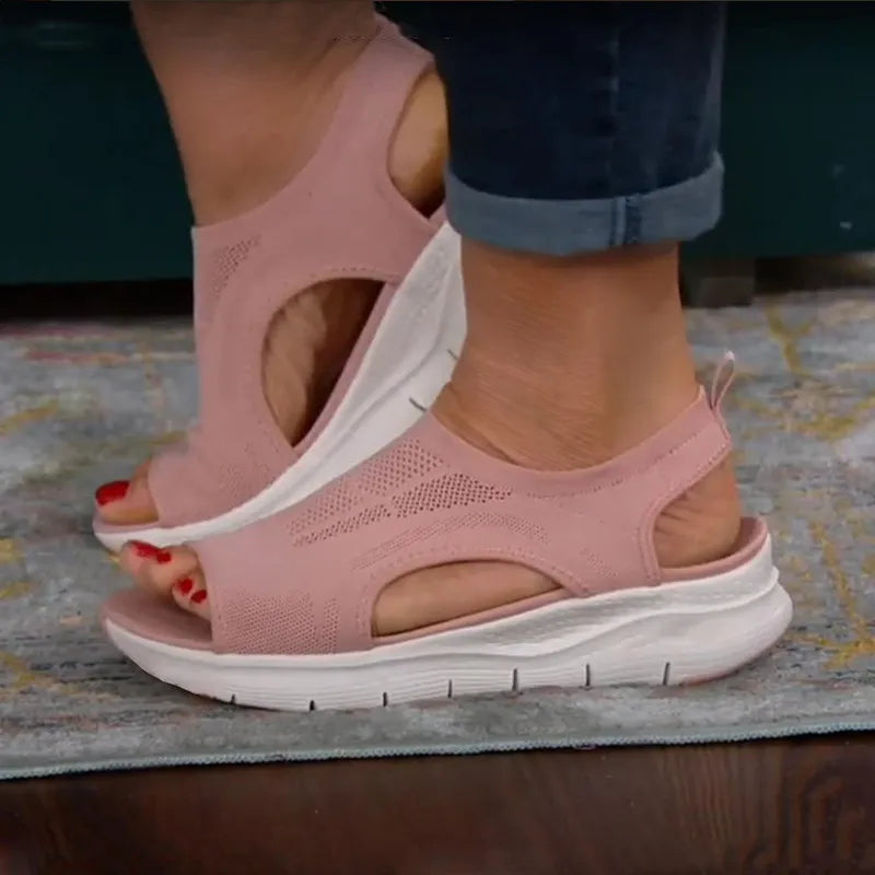 OrthoStep Damen Sandalen | Sportlich & Orthopädisch Atmungsaktiv & Klettverschluss