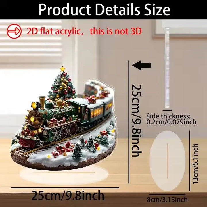 Weihnachtsdorf-Set - Drehender Zug, LED-Lichter und Musikdekoration