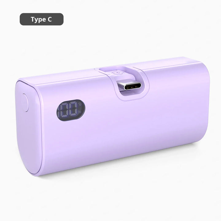 Liboer Faltbarer Externer Akku Schnellladung | 5000mAh USB-C oder Lightning LED-Bildschirm