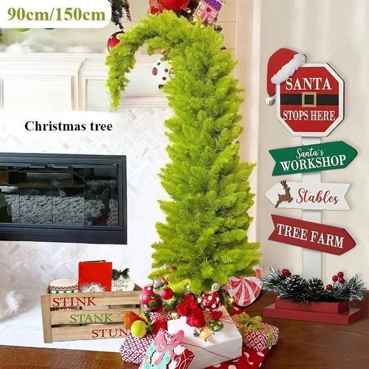 Künstlicher Weihnachtsbaum aus PVC - Form einer Weihnachtsmannmütze, 90cm/150cm Dekoration