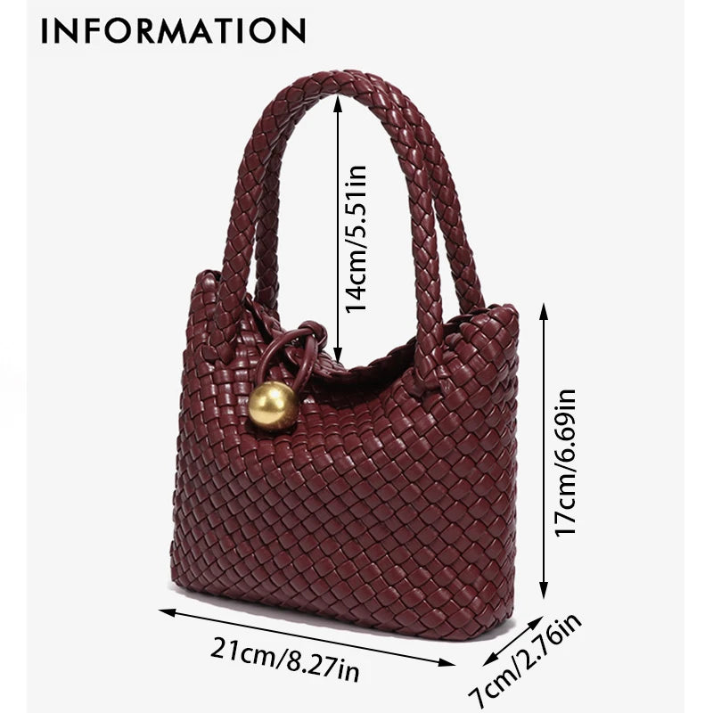 Schultertasche Geflochten | Kleine Crossbody Hobo Bag aus veganem Leder