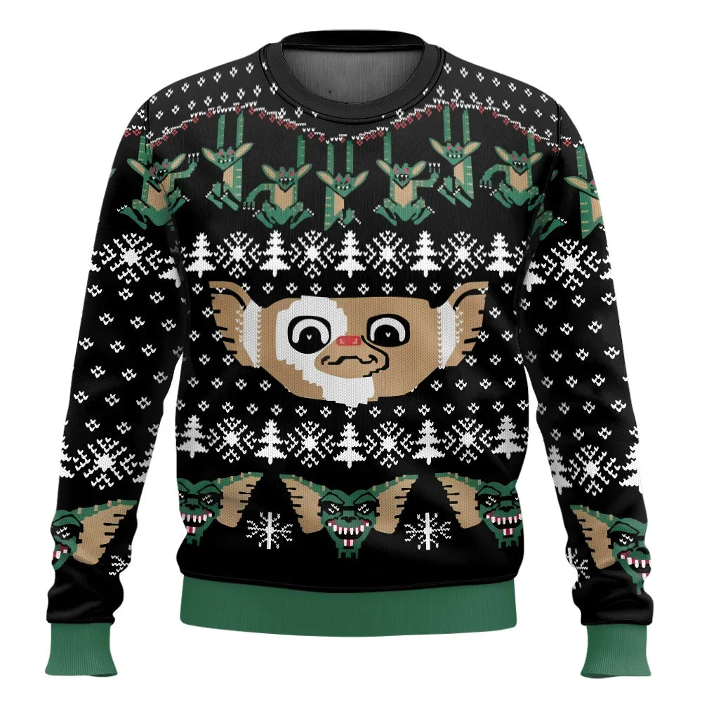 Weihnachten Hoodie 3D Druck Gremlin | Monster Motiv Pullover Unisex