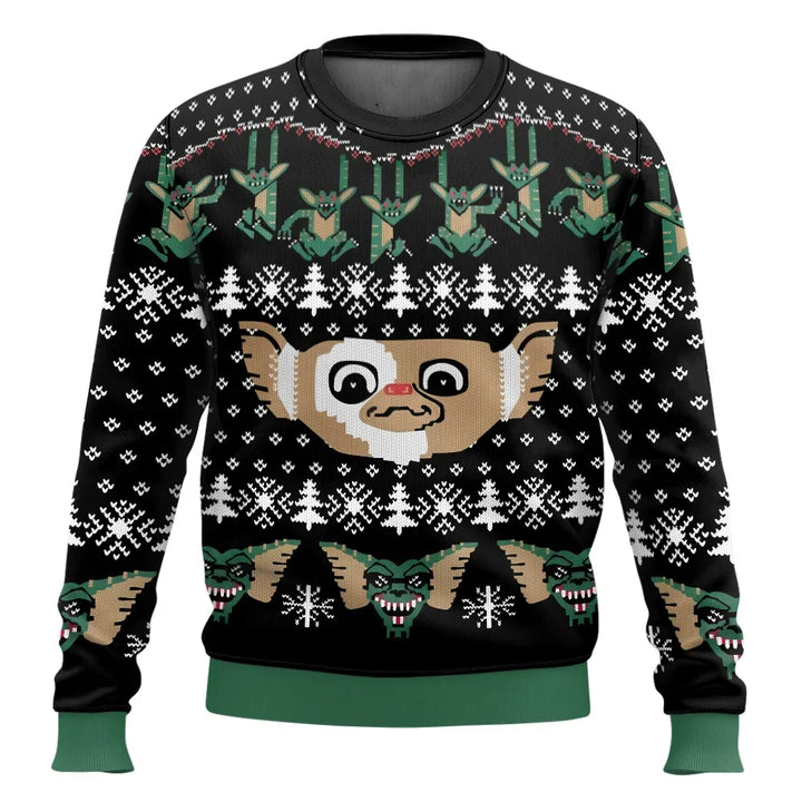 Weihnachten Hoodie 3D Druck Gremlin | Monster Motiv Pullover Unisex
