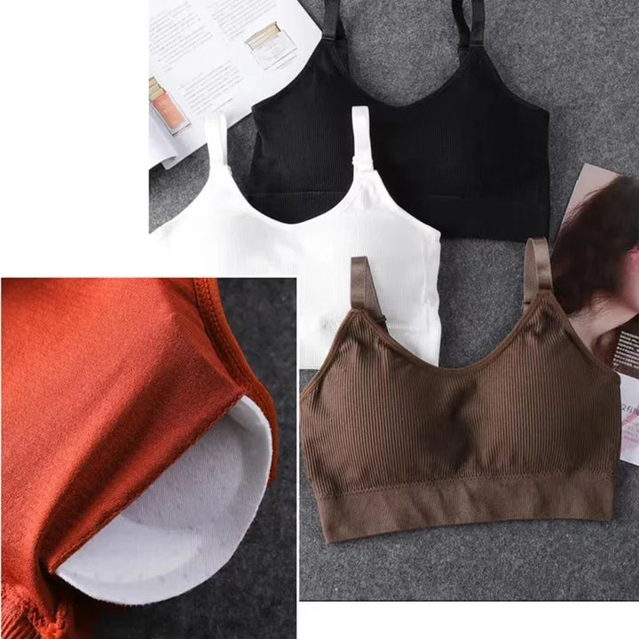 Damen Bralette BH | Nahtloser Büstenhalter ohne Bügel mit Vollschale für Sport & Alltag