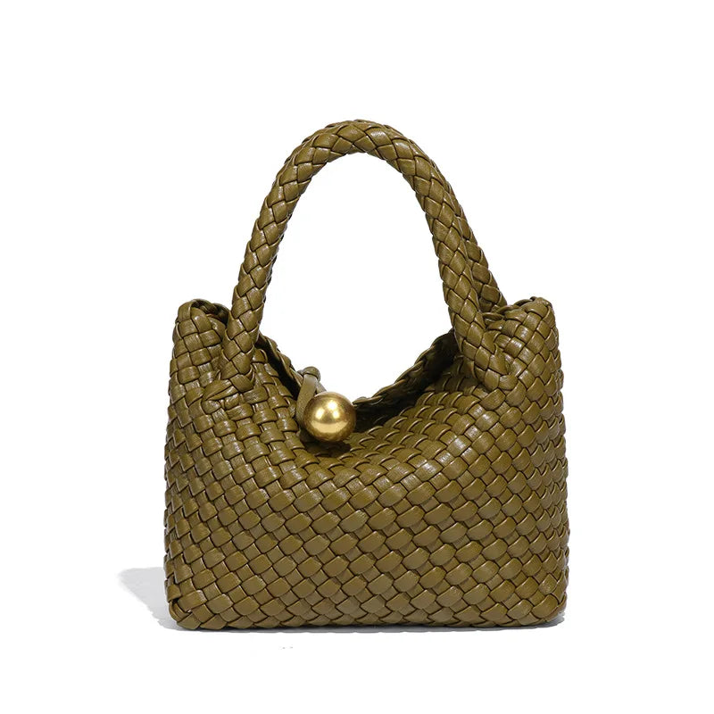 Schultertasche Geflochten | Kleine Crossbody Hobo Bag aus veganem Leder