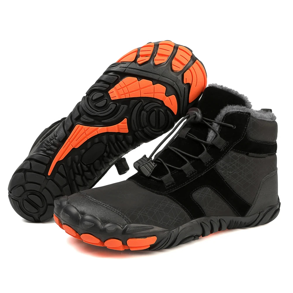 Herren Winter Barfußschuhe | Leichte Schneestiefel rutschfest & kältefest für Outdoor