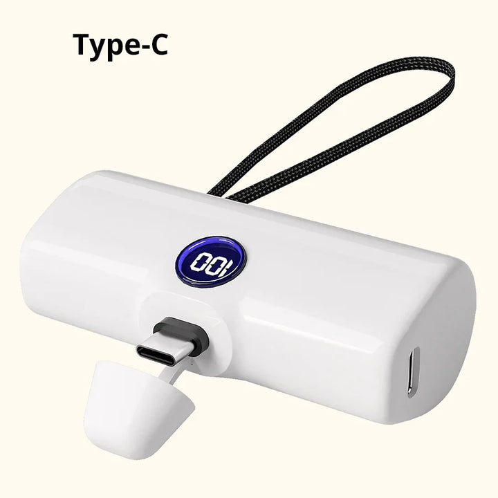 Externer Akku Mini Liboer 5000mAh | Schnellladegerät mit LED-Anzeige und Type-C/Lightning-Anschluss