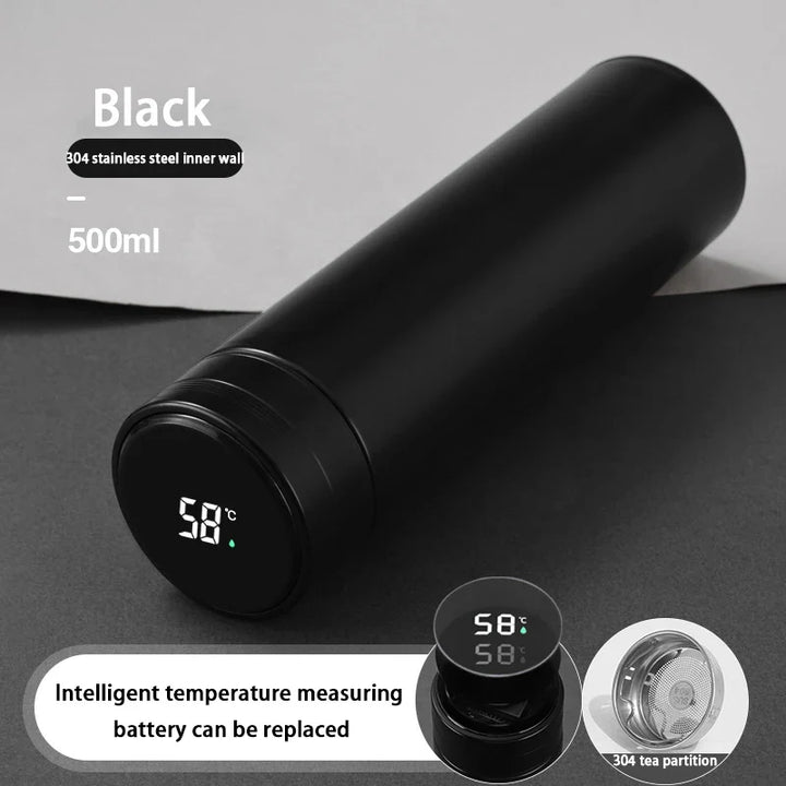 ThermoFlask Edelstahl-Isolierflasche mit LCD-Temperaturanzeige | 500ml Doppelwandig