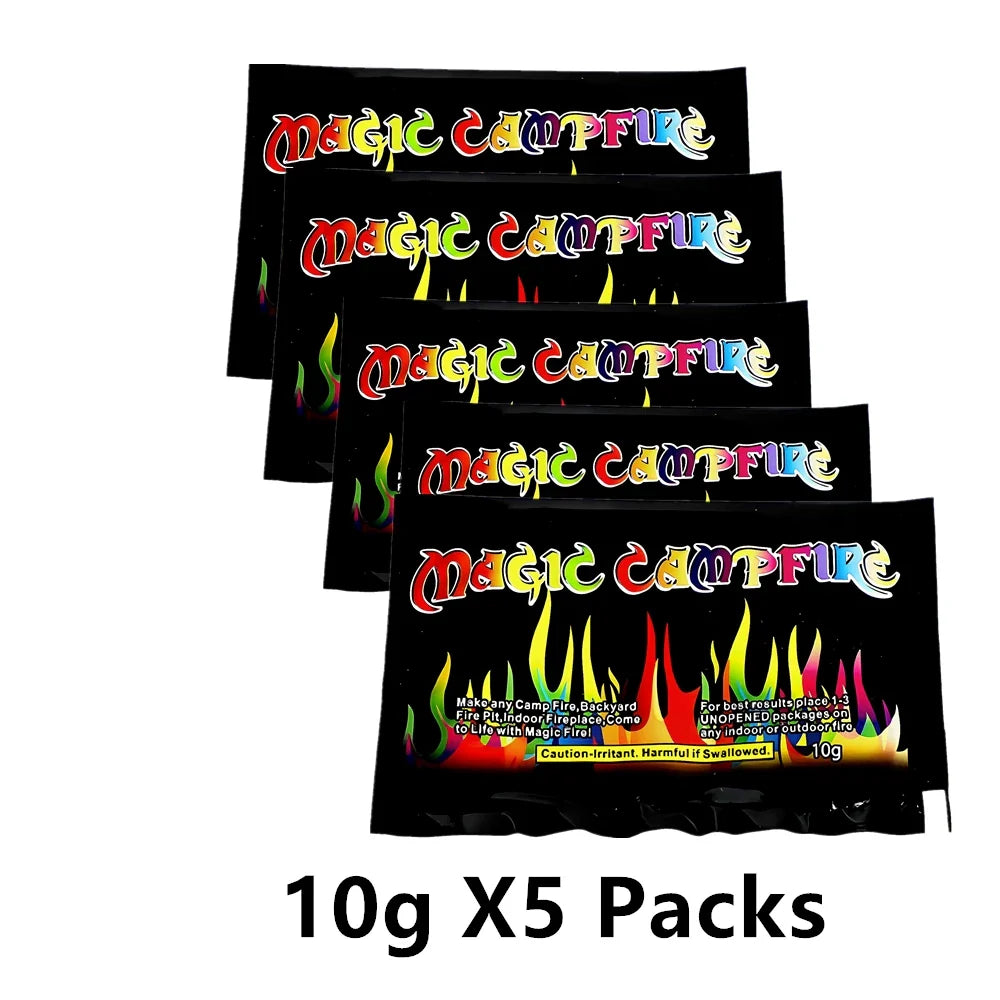 Polvo GlowFlame que cambia de color para fuego | Paquete de 5 sobres seguros e inodoros