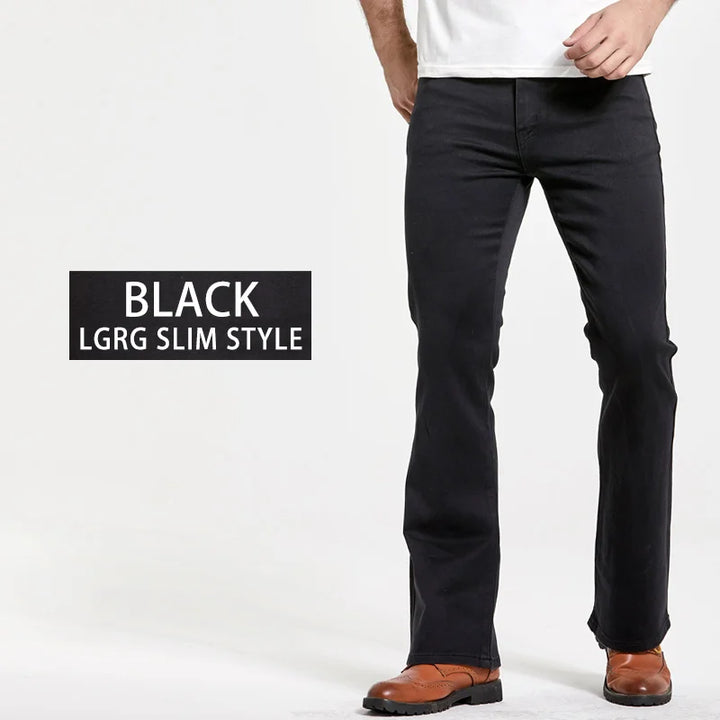 Herren Bootcut Jeans | Klassische Stretch Jeans in Blau & Schwarz mit leichtem Schlag