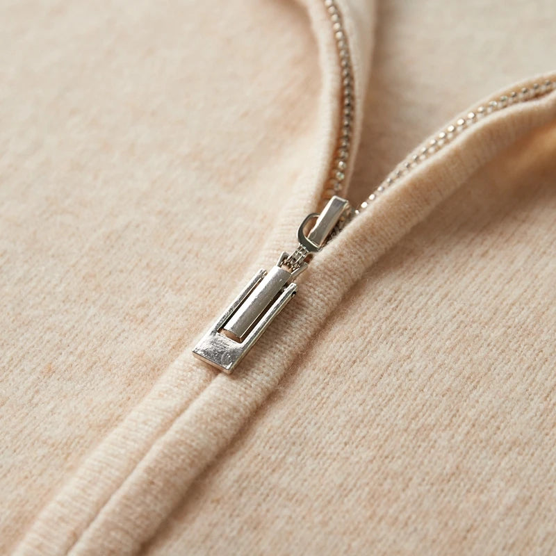 Strickpullover mit Reißverschluss | Woll-Sweater mit Stehkragen für Herbst & Winter