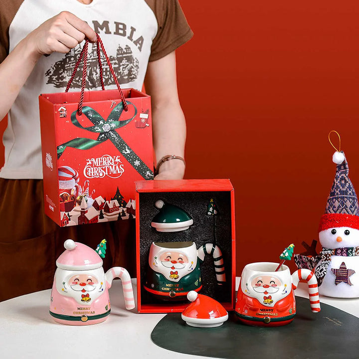 Weihnachtsbecher Set - Keramik, Porzellan, Weihnachtsmann Design & Geschenkideen