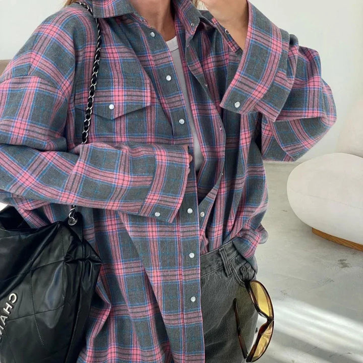 Übergroße Karohemdjacke | Weicher Flanell | Trendiger Lagenlook