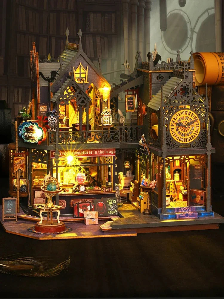 Großes Do-it-yourself-Puppenhaus in Holzkiste - Miniaturmöbel & Spielzeug