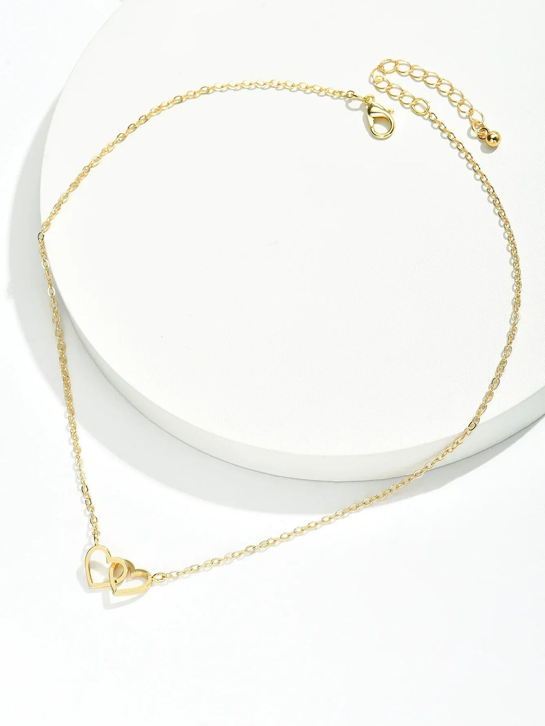 Collar Nilda con colgante de doble corazón | Joyas románticas para mujer con significado