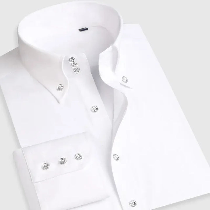 Slim Fit Businesshemd für Herren | Elegantes Langarmhemd mit Button-Down Kragen