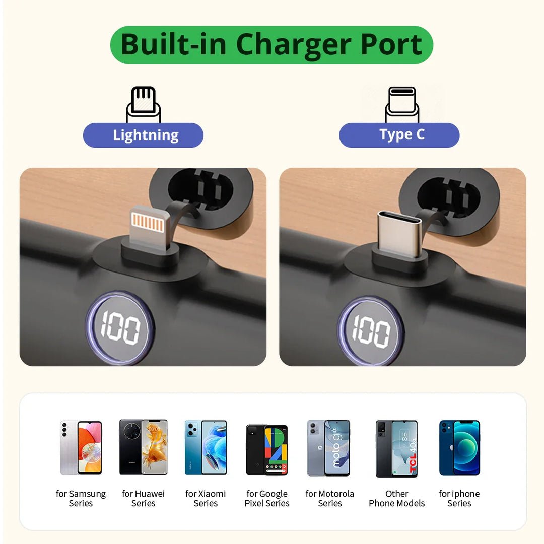 Externer Akku Mini Liboer 5000mAh | Schnellladegerät mit LED-Anzeige und Type-C/Lightning-Anschluss