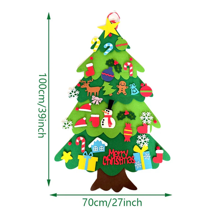 Filz-Weihnachtsbaum mit 34 Ornamenten - kreativ, kinderfreundlich, gemütlich