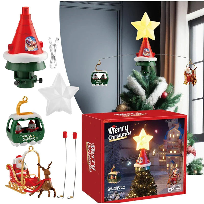Weihnachtsmann-Zug-Set - mit Gleisen, Musik und Christbaumschmuck Geschenk