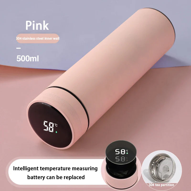 ThermoFlask Edelstahl-Isolierflasche mit LCD-Temperaturanzeige | 500ml Doppelwandig