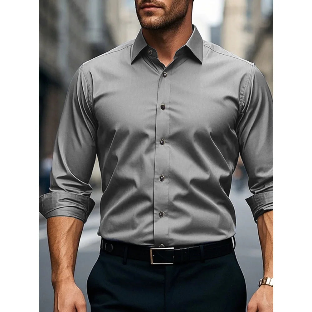 Herren Business-Hemd | Weißes Langarm Hemd aus Stretch, modern & elegant