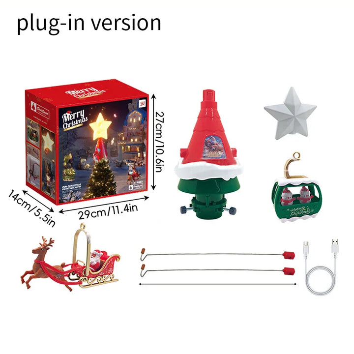 Weihnachtsmann-Zug-Set - mit Gleisen, Musik und Christbaumschmuck Geschenk