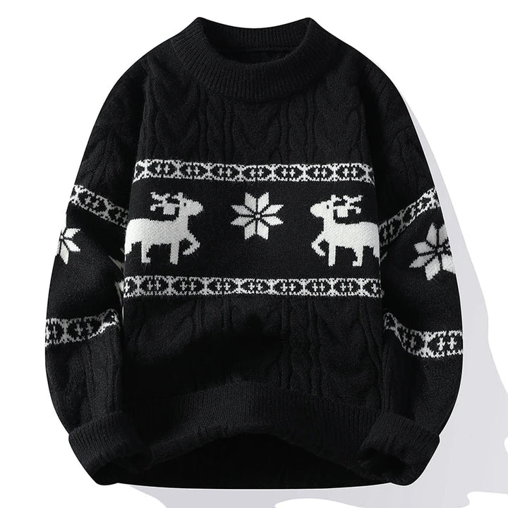 Weihnachtspullover Herren Kaschmir | Hirschmotiv Winterpullover