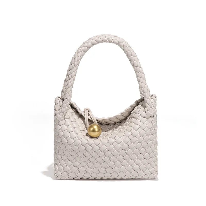 Schultertasche Geflochten | Kleine Crossbody Hobo Bag aus veganem Leder