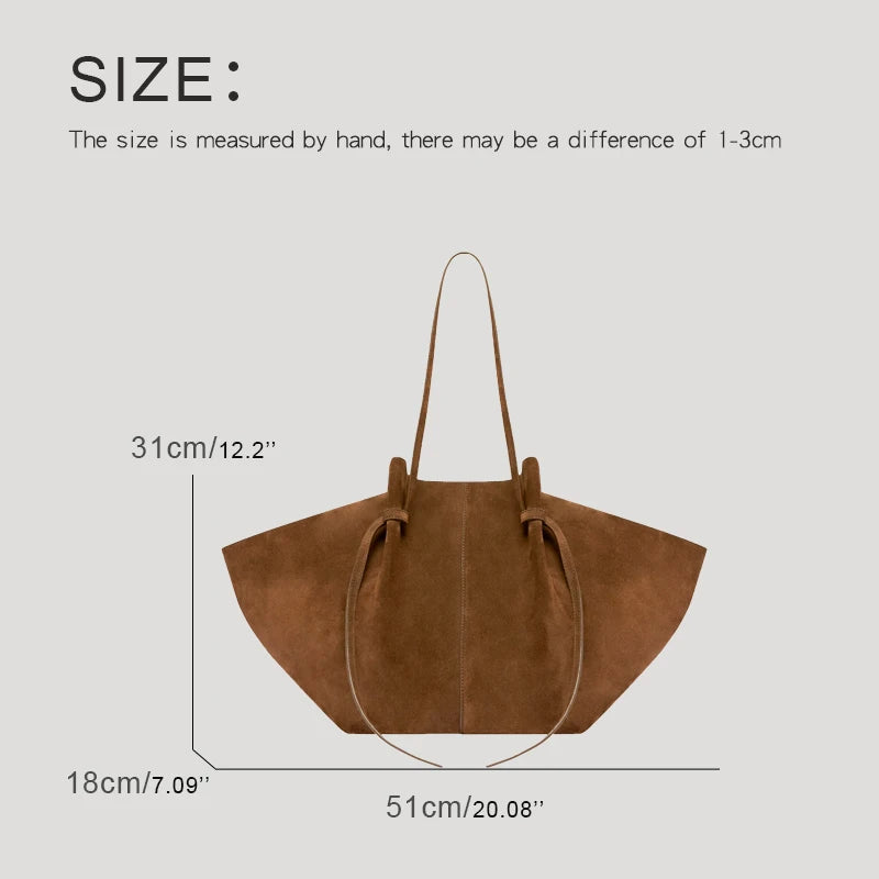 Damen Handtasche Personalisiert | Große Schultertasche aus Wildlederimitat mit Initialen3