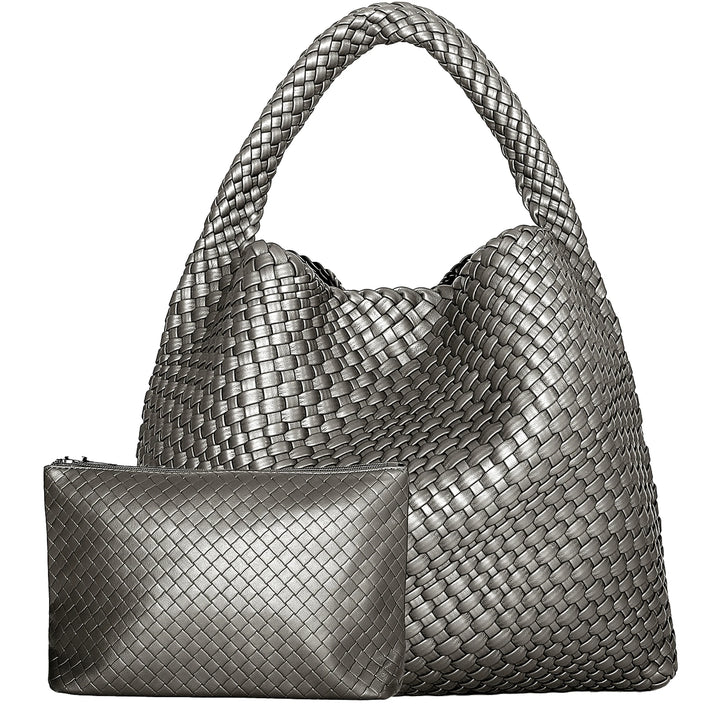 Damen Handtasche Geflochten | Große Umhängetasche für Arbeit, Reise & Sommer