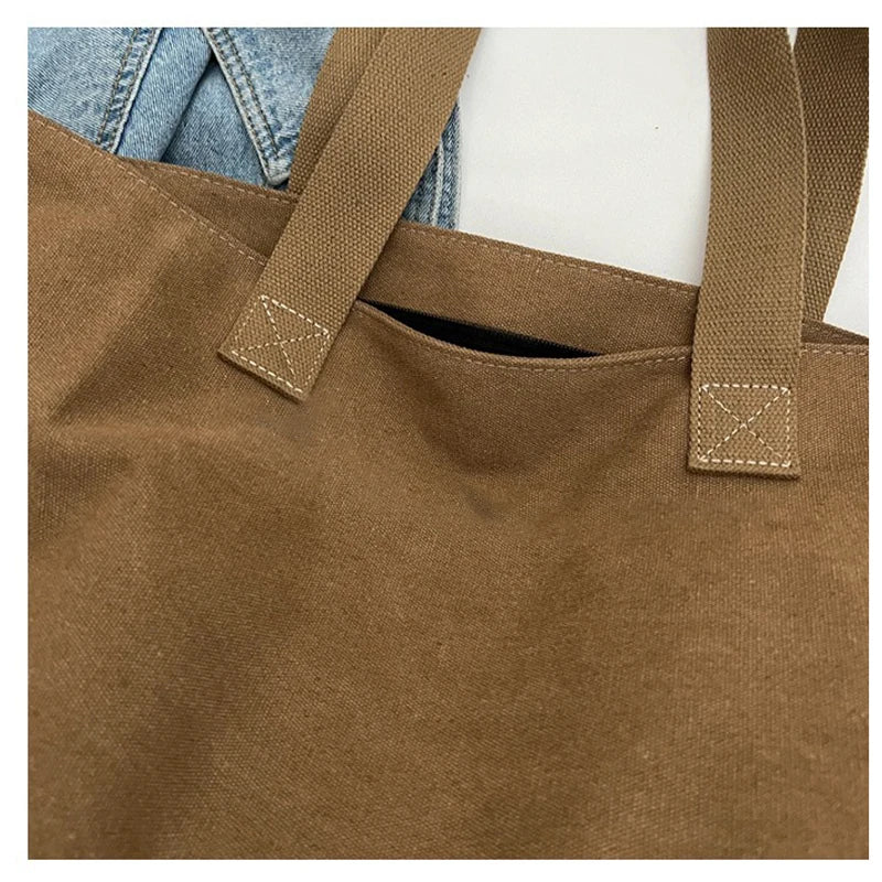 Damen Handtasche aus Canvas | Klassisches Design & Geräumig mit Reißverschluss