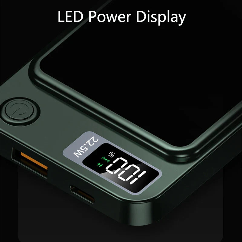 Liboer Externer Akku Kabellos Magnetisch 50000mAh | Schnellladung 22.5W | LED Anzeige