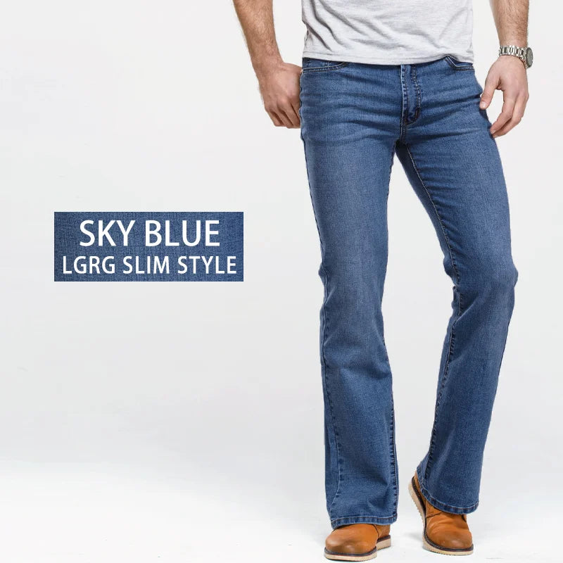 Herren Bootcut Jeans | Klassische Stretch Jeans in Blau & Schwarz mit leichtem Schlag