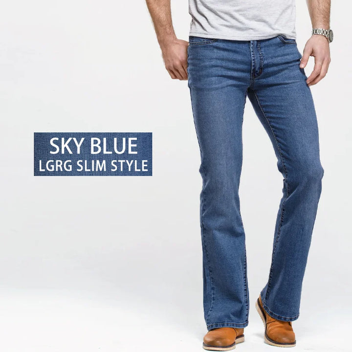 Herren Bootcut Jeans | Klassische Stretch Jeans in Blau & Schwarz mit leichtem Schlag