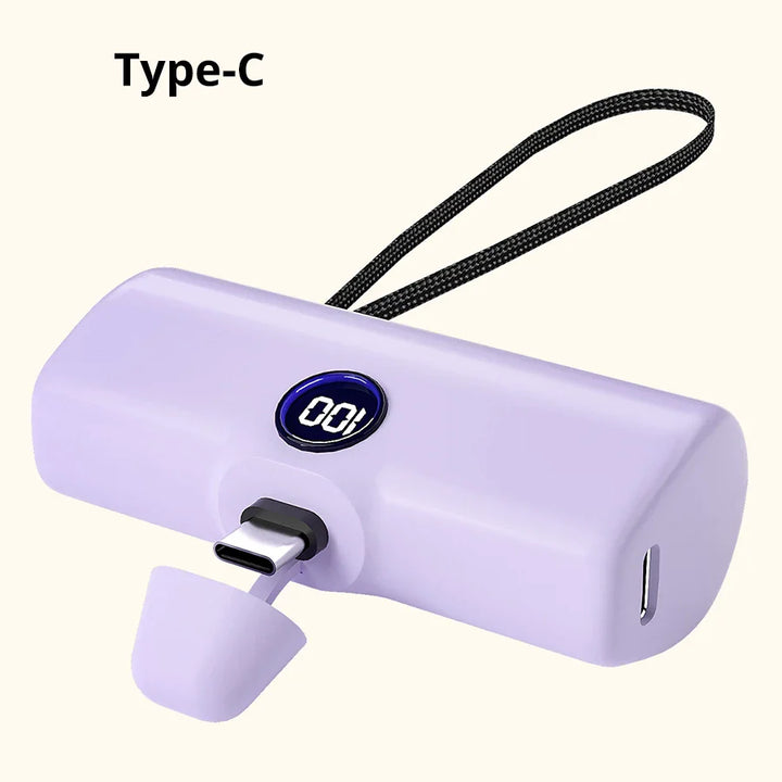 Externer Akku Mini Liboer 5000mAh | Schnellladegerät mit LED-Anzeige und Type-C/Lightning-Anschluss
