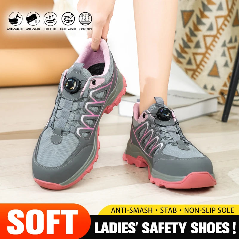 Damenschuhe Arbeitssicherheit | Drehknopf, Stoß- & Durchtrittssicher, Modisch